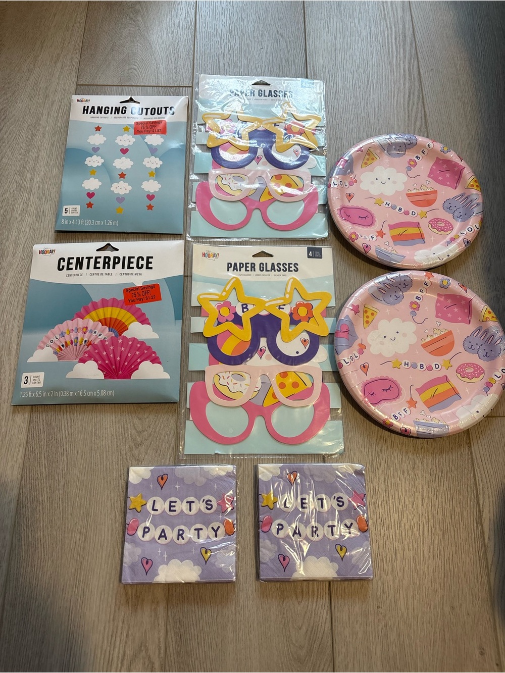 Party Paper Glasses & Pink Dessert Plates Set - Home Party Supplies sweet dreams